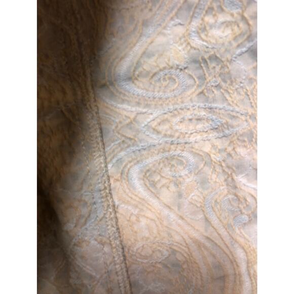 Artful Indigo Palm Leaf Floral Print Denim‎ Jacket Small Jean Coat - Picture 8 of 8